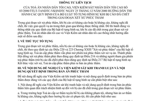 Thông tư liên tịch 03/2000/TTLT-TANDTC-VKSNDTC hướng dẫn quy định của Bộ luật Tố tụng hình sự khi bị cáo đã chết trong giai đoạn xét xử phúc thẩm