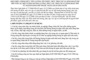 Thông tư 72/2000/TTLT-BTCCBCP-BTC điều chỉnh mức tiền lương tối thiểu trợ cấp sinh hoạt phí từ nguồn kinh phí ngân sách nhà nước