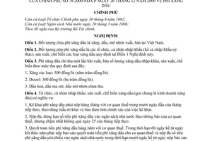 Nghị định 78/2000/NĐ-CP phí xăng dầu