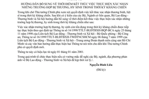 Thông tư 28/2000/TT-BLĐTBXH hướng dẫn bổ sung thời điểm kết thúc thực hiện xác nhận những trường hợp bị thương, hy sinh thời kỳ kháng chiến