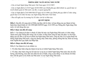 Quyết định 524/2000/QĐ-NHNN9 sửa đổi bổ sung quyết định 136/1999/QĐ-NHNN9