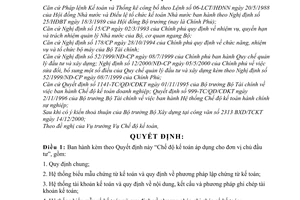 Quyết định 214/2000/QĐ-BTC chế độ kế toán áp dụng cho đơn vị chủ đầu tư