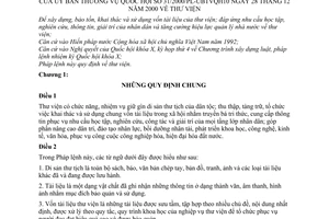 Pháp Lệnh thư viện 2000 31/2000/PL-UBTVQH10