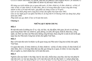 Pháp lệnh Bảo vệ bí mật Nhà nước 2000 30/2000/PL-UBTVQH10