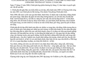 Nghị quyết 19/2000/NQ-CP phiên họp Chính phủ thường kỳ tháng 12 năm 2000