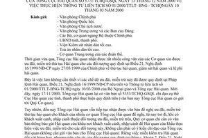 Công văn 5771/TCHQ-GSQL thực hiện TTLT 01/2000/TTLT-BNG-TCHQ