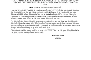 Công văn 6065/TCHQ-KTTT giá truy thu thuế tiêu thụ đặc biệt xe ôtô chuyển đổi công năng