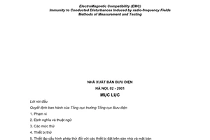 Tiêu chuẩn ngành TCN 68-195:2000 về tương thích điện từ (EMC) - Miễn nhiễm đối với nhiễu dẫn tần số vô tuyến - Phương pháp đo và thử do Tổng cục Bưu điện ban hành