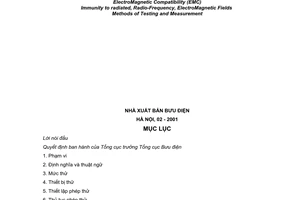 Tiêu chuẩn ngành TCN 68-194:2000 về tương thích điện từ (EMC) - miễn nhiễm đối với nhiễu phát xạ tần số vô tuyến - phương pháp đo và thử do Tổng cục trưởng Tổng cục Bưu điện ban hành