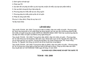 Tiêu chuẩn ngành TCN 68-193:2000 về tương thích điện từ (EMC) - đặc tính nhiễu vô tuyến - phương pháp đo do Tổng cục trưởng Tổng cục Bưu điện ban hành