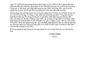 Công văn 0044/CV-KHĐT nhập khẩu hoá chất