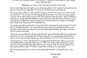 Công văn 340/TC-TCT giảm thuế doanh thu