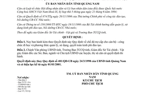 Quyết định 06/2001/QĐ-UB chế độ trợ cấp cho cán bộ công chức đi học Quảng Nam