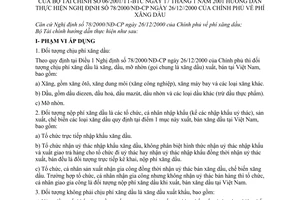 Thông tư 06/2001/TT-BTC phí xăng dầu hướng dẫn thực hiện Nghị định 78/2000/NĐ-CP