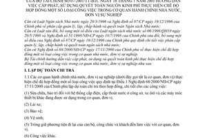 Thông tư 07/2001/TT-BTC hướng dẫn cấp phát, sử dụng và quyết toán nguồn kinh phí chế độ hợp đồng công việc trong cơ quan nhà nước và đơn vị sự nghiệp