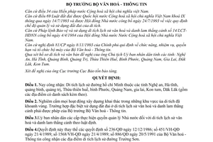 Quyết định 03/2001/QĐ-BVHTTT công nhận di tích