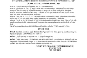 Quyết định 03/2001/QĐ-UB Quy chế tổ chức, quản lý, khai thác mạng tin học diện rộng của Uỷ ban nhân dân Thành phố Hà Nội