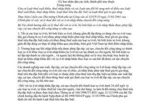 Công văn 1515-TC/TCT xử lý thuế xe ôtô nhập khẩu chuyển đổi công năng