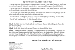 Quyết định 03/2001/QĐ-BGD&ĐT Quy chế tổ chức hoạt động của Trung tâm giáo dục