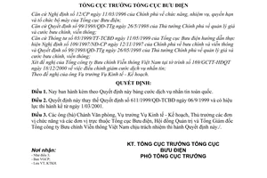 Quyết định 68/2001/QĐ-TCBĐ cước dịch vụ nhắn tin toàn quốc