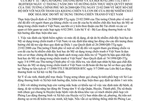 Thông tư liên tịch 02/2001/TTLT-BYT-BLĐTBXH chế độ người tham gia kháng chiến con đẻ của họ bị nhiễm chất độc hoá học hướng dẫn QĐ 26/2000/QĐ-TTG