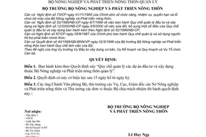 Quyết định 11/2001/QĐ-BNN-XDCB quy chế quản lý dự án đầu tư xây dựng thuộc Bộ Nông nghiệp và Phát triển nông thôn quản lý