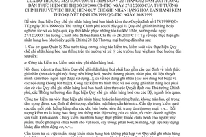 Thông tư 04/2001/TT-BTM thực hiện Quy chế ghi nhãn hàng hoá hướng dẫn thực hiện Chỉ thị 28