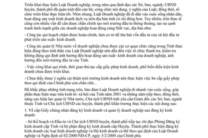 Chỉ thị 04 /2001/CT-CTUBBT đẩy mạnh thực hiện Luật doanh nghiệp Bình Thuận