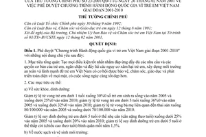 Quyết định 23/2001/QĐ-TTg phê duyệt Chương trình hành động quốc gia vì trẻ em Việt Nam giai đoạn 2001-2010