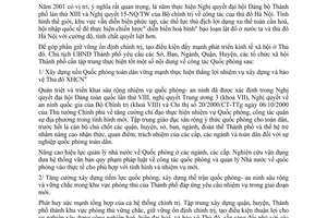 Chỉ thị 05/2001/CT-UB nhiệm vụ Quốc phòng, công tác quân sự địa phương năm 2001