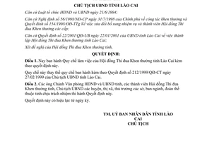 Quyết định 226/2001/QĐ-CT Quy chế làm việc của Hội đồng Thi đua Khen thưởng