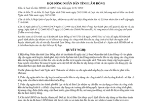 Nghị quyết 22/2001/NQ-HĐND.VI phân cấp chi đầu tư xây dựng cơ bản ngân sách huyện Lâm Đồng