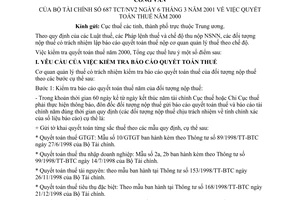Công văn 687-TCT/NV2 quyết toán thuế năm 2000