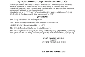 Quyết định 18/2001/QĐ-BNN tiêu chuẩn ngành 10TCN 446-2001  10 TCN 447-2001