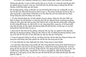 Chỉ thị 04/2001/CT-TTg công tác phòng chống lụt, bão, giảm nhẹ thiên tai 2001