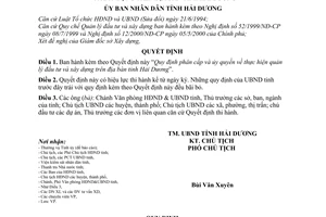 Quyết định 638/2001/QĐ-UB phân cấp ủy quyền thực hiện quản lý đầu tư xây dựng trên địa bàn tỉnh Hải Dương