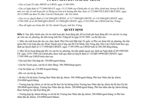 Quyết định 90/2001/QĐ.UBNDT điều chỉnh mức chi trả sinh hoạt, hoạt động phí