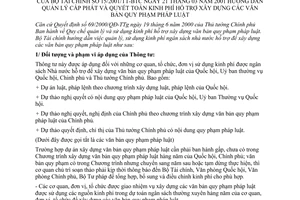 Thông tư 15/2001/TT-BTC hướng dẫn quản lý cấp phát và quyết toán kinh phí hỗ trợ xây dựng các văn bản quy phạm pháp luật