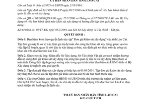 Quyết định 82/2001/QĐ.UB Đơn giá khảo sát xây dựng