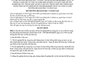 Quyết định 09/2001/QĐ-BGDĐT Quy chế thi tốt nghiệp bổ túc trung học cơ sở  bổ túc trung học phổ thông sửa đổi  Quyết định  06/1999/QĐ-BGD&ĐT