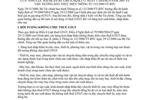Công văn 1266/TCHQ-KTTT hướng dẫn thực hiện TT 122/TT-BTC