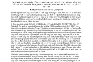 Công văn 41/2001/KHXX hướng dẫn áp dụng Bộ luật Hình sự và  Bộ luật tố tụng Hình sự