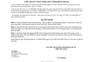 Quyết định 23/2001/QĐ/CT.UBBT chức năng nhiệm vụ quyền hạn tổ chức Sở Giáo dục Bình Thuận