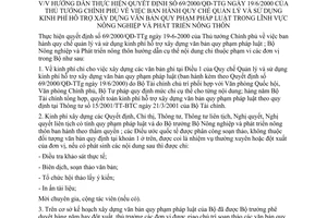 Thông tư 36/2001/TT-BNN-TCKT hướng dẫn thực hiện Quyết định 69/2000/QĐ-TTg Thủ tướng Chính phủ