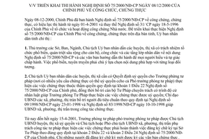 Chỉ thị 04/2001/CT-UB triển khai thi hành Nghị định số 75/2000/NĐ-CP