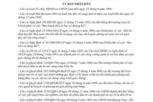 Quyết định 48/2001/QĐ-UB  quy định mức đến bù, hỗ trợ thiệt hại  đất ở nhà ở và vật kiến trúc để thực hiện dự án mở rộng cảng Tiên Sa