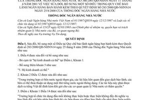 Quyết định 386/2001/QĐ-NHNN Quy chế bảo lãnh ngân hàng sửa đổi Quyết định 283/2000/QĐ-NHNN14