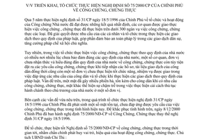 Chỉ thị 09/2001/CT-UB triển khai thực hiện 75/2000/NĐ-CP công chứng chứng thực Vĩnh Long