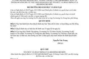 Quyết định 11/2001/QĐ-BGDĐT Quy chế tổ chức hoạt động Hội đồng bộ môn