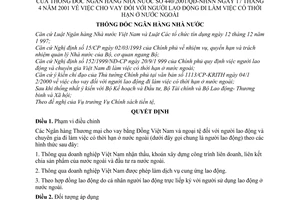 Quyết định 440/2001/QĐ-NHNN cho vay đối với người lao động đi làm việc có thời hạn ở nước ngoài